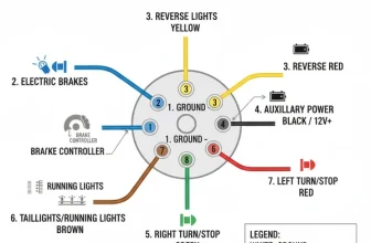 7 way trailer plug diagram diagram with labeled components and explanations