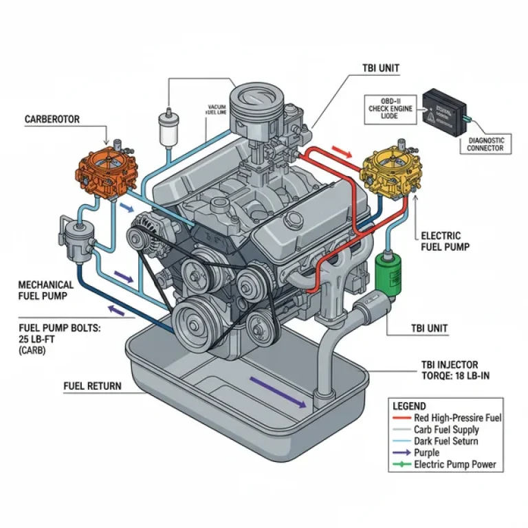 73 - '87 chevy truck fuel line diagram diagram with labeled components and explanations