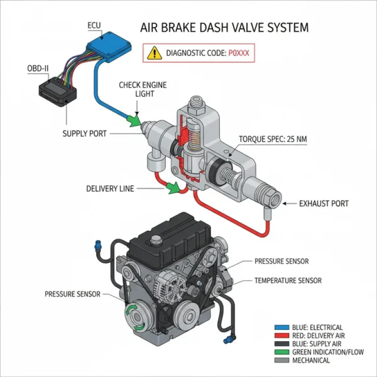 air brake dash valve diagram diagram with labeled components and explanations