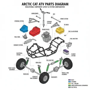 arctic cat atv parts diagram diagram with labeled components and explanations