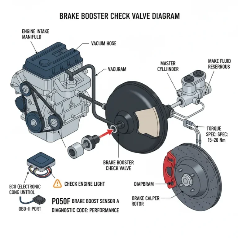 brake booster check valve diagram diagram with labeled components and explanations