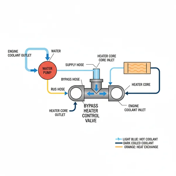 bypass heater control valve diagram diagram with labeled components and explanations