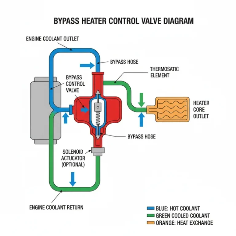 bypass heater control valve diagram diagram with labeled components and explanations