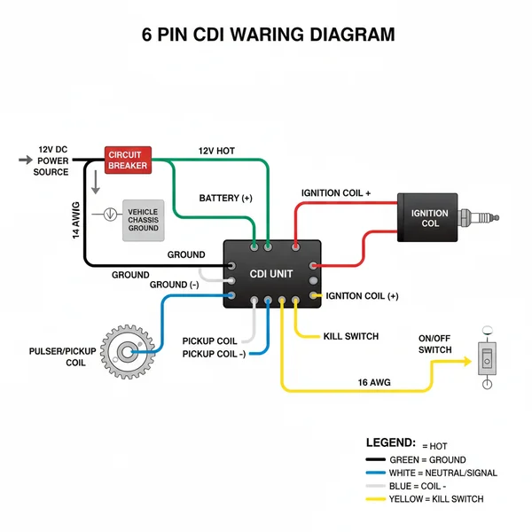 cdi box 6 pin cdi wiring diagram diagram with labeled components and explanations