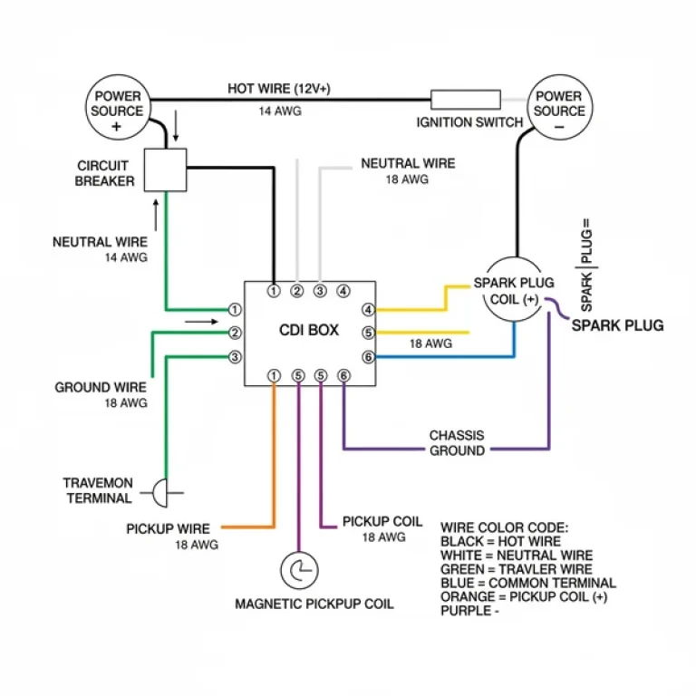 cdi box 6 pin cdi wiring diagram diagram with labeled components and explanations