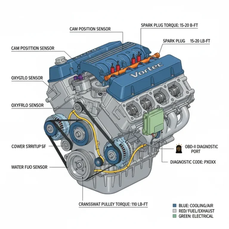chevy 5.7 vortec engine diagram diagram with labeled components and explanations