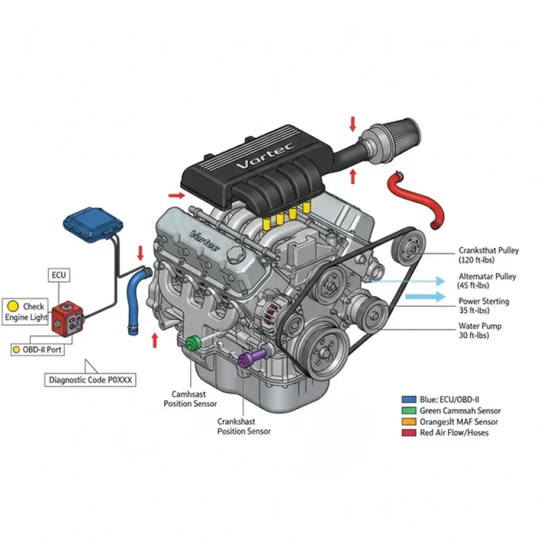 chevy 5.7 vortec engine diagram diagram with labeled components and explanations
