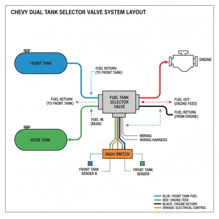 chevy dual tank selector valve diagram diagram with labeled components and explanations