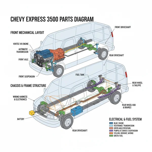 chevy express 3500 parts diagram diagram with labeled components and explanations