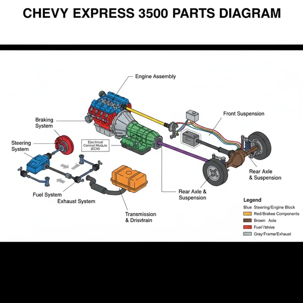 chevy express 3500 parts diagram diagram with labeled components and explanations