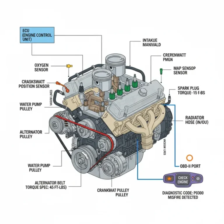 chevy s10 2.2 engine diagram diagram with labeled components and explanations