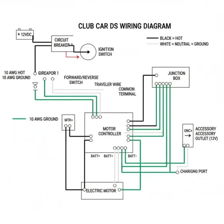 club car ds wiring diagram diagram with labeled components and explanations