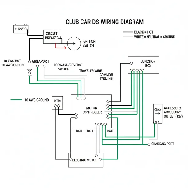 club car ds wiring diagram diagram with labeled components and explanations