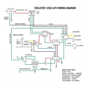 coolster 125cc atv wiring diagram diagram with labeled components and explanations