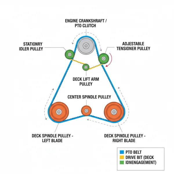 cub cadet pto belt diagram diagram with labeled components and explanations