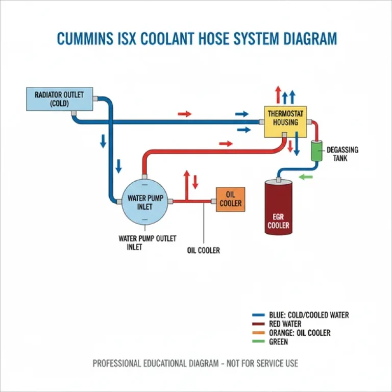 cummins isx coolant hose diagram diagram with labeled components and explanations