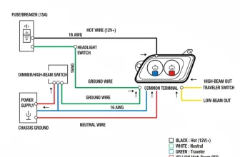 diagram headlight wire color code diagram with labeled components and explanations