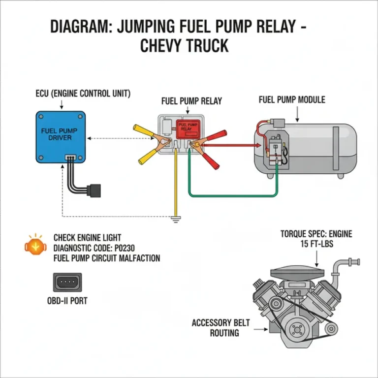 diagram how to jump fuel pump relay on chevy truck diagram with labeled components and explanations