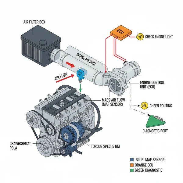 diagram mass air flow sensor location diagram with labeled components and explanations