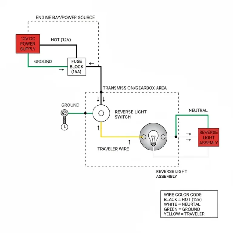 diagram reverse light wire color diagram with labeled components and explanations