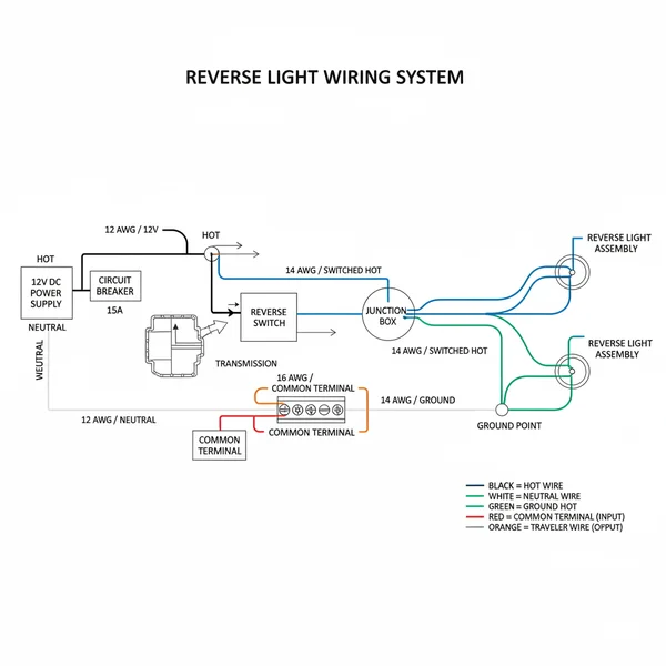diagram reverse light wire color diagram with labeled components and explanations