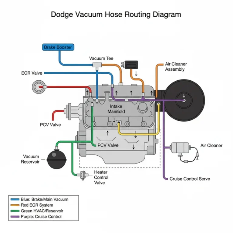 dodge vacuum hose routing diagram diagram with labeled components and explanations