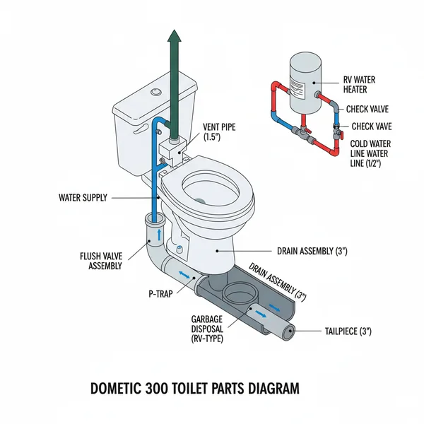 dometic 300 toilet parts diagram diagram with labeled components and explanations