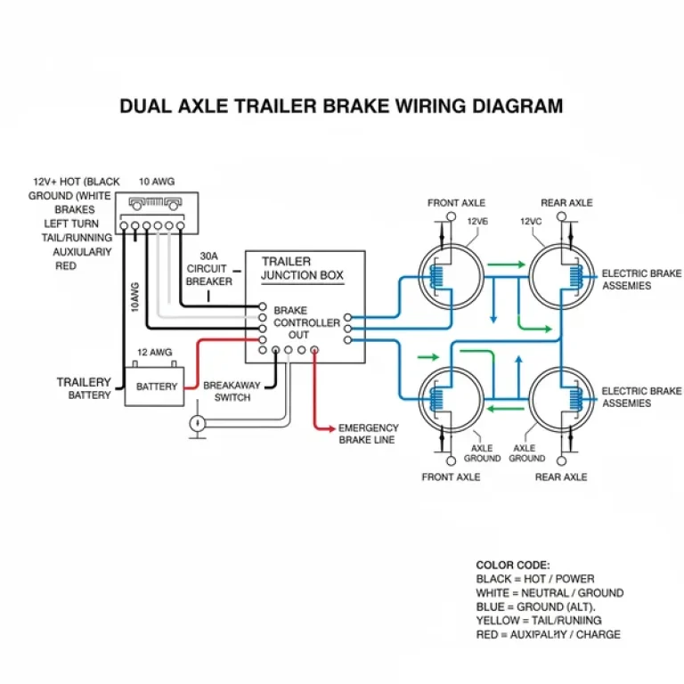 dual axle trailer brake wiring diagram diagram with labeled components and explanations