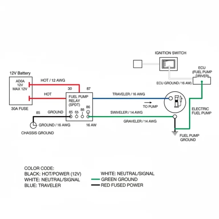 electric fuel pump wiring diagram diagram with labeled components and explanations