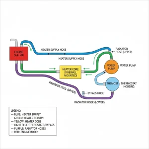 ford 5.4 heater hose diagram diagram with labeled components and explanations