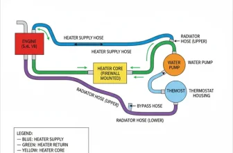 ford 5.4 heater hose diagram diagram with labeled components and explanations