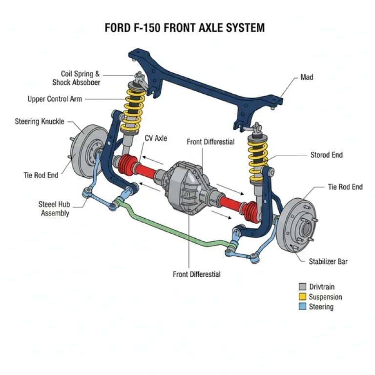 ford f150 front axle diagram diagram with labeled components and explanations