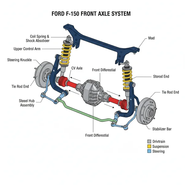 ford f150 front axle diagram diagram with labeled components and explanations