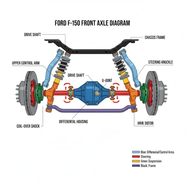 ford f150 front axle diagram diagram with labeled components and explanations