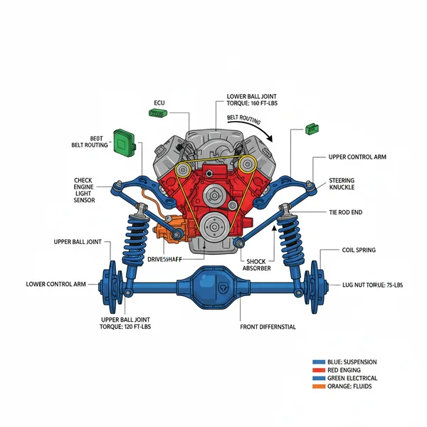 front suspension dodge ram 2500 front end diagram diagram with labeled components and explanations