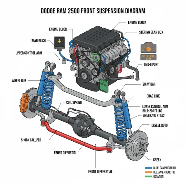 front suspension dodge ram 2500 front end diagram diagram with labeled components and explanations
