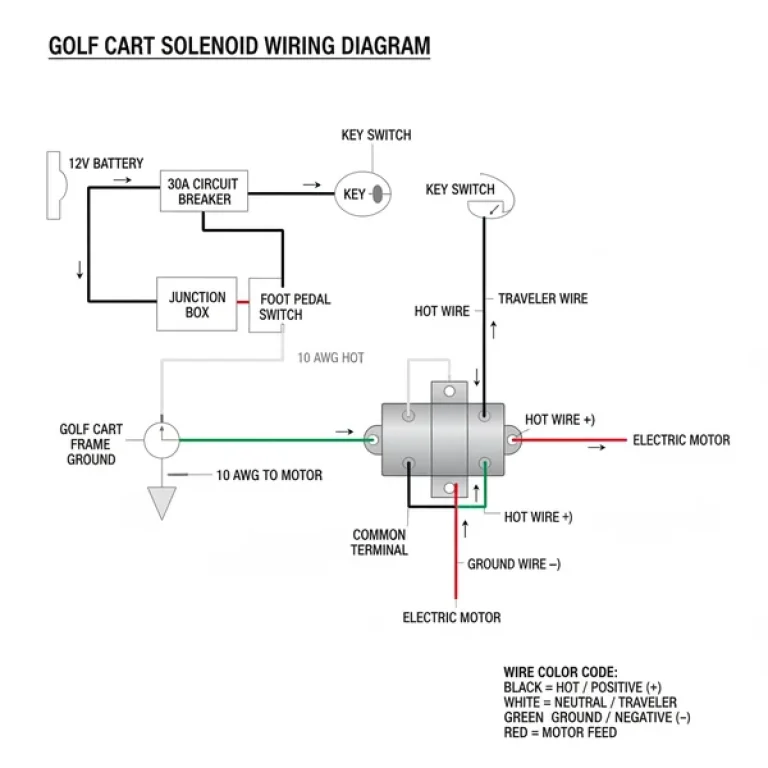 golf cart solenoid wiring diagram diagram with labeled components and explanations