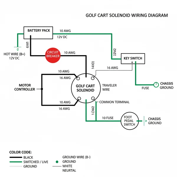 golf cart solenoid wiring diagram diagram with labeled components and explanations