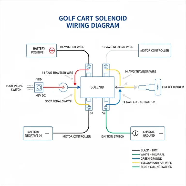 golf cart solenoid wiring diagram diagram with labeled components and explanations