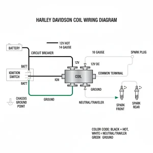 harley davidson coil wiring diagram diagram with labeled components and explanations