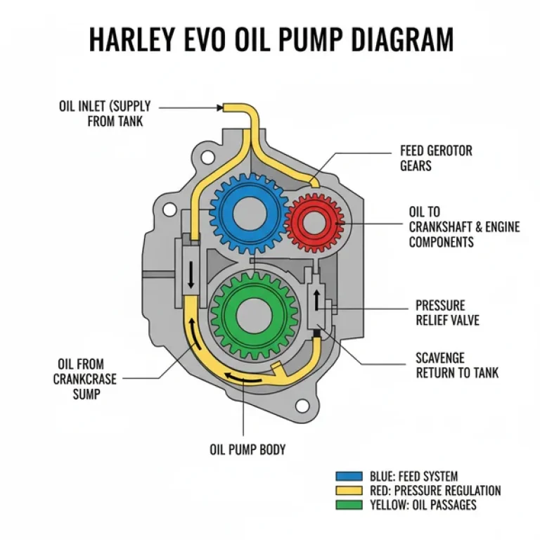 harley evo oil pump diagram diagram with labeled components and explanations