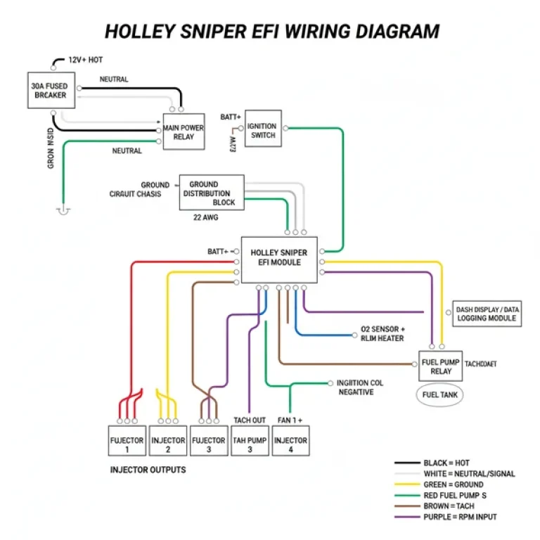 holley sniper efi wiring diagram diagram with labeled components and explanations