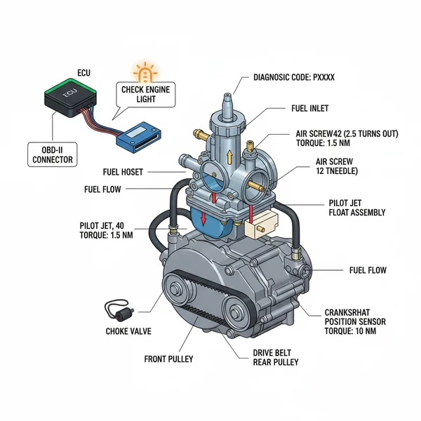 honda foreman 450 carburetor diagram diagram with labeled components and explanations