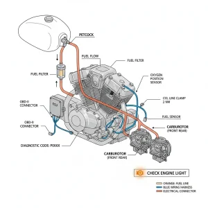 honda shadow fuel line diagram diagram with labeled components and explanations
