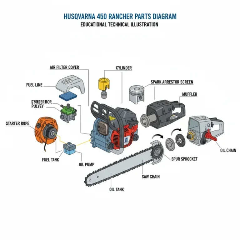 husqvarna 450 rancher parts diagram diagram with labeled components and explanations