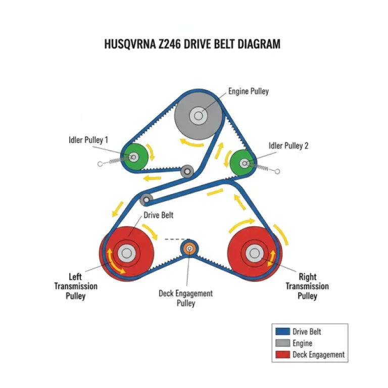 husqvarna z246 drive belt diagram diagram with labeled components and explanations