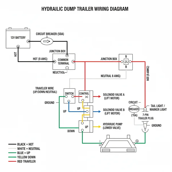 hydraulic dump trailer wiring diagram diagram with labeled components and explanations