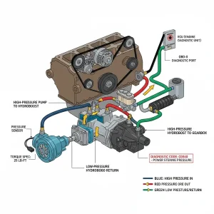hydroboost gm power steering hose diagram diagram with labeled components and explanations