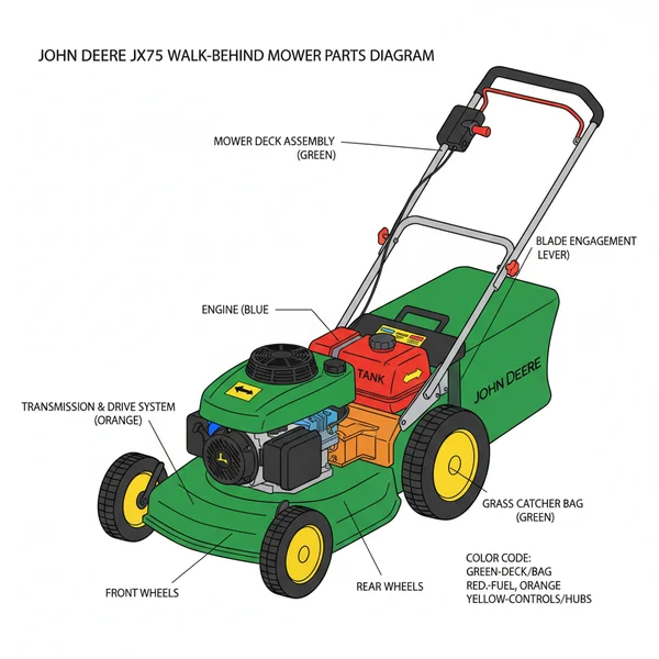 john deere jx75 parts diagram diagram with labeled components and explanations