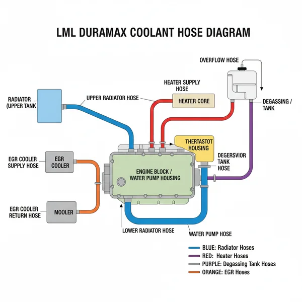 lml duramax coolant hose diagram diagram with labeled components and explanations